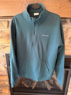 Columbia Teal Half-Zip Fleece Pullover